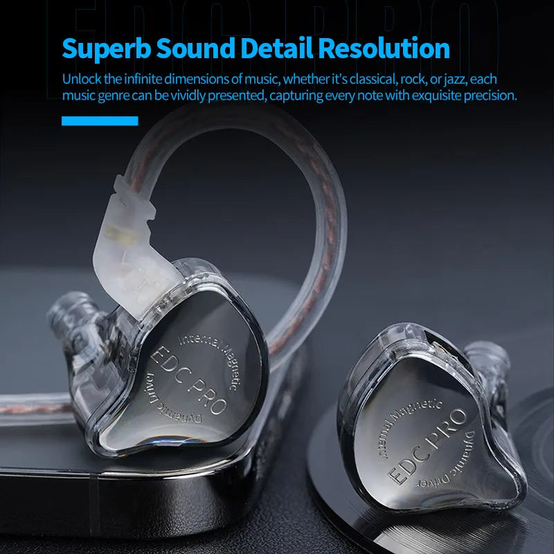 Fone de ouvido intra-auricular KZ EDC Pro com fio